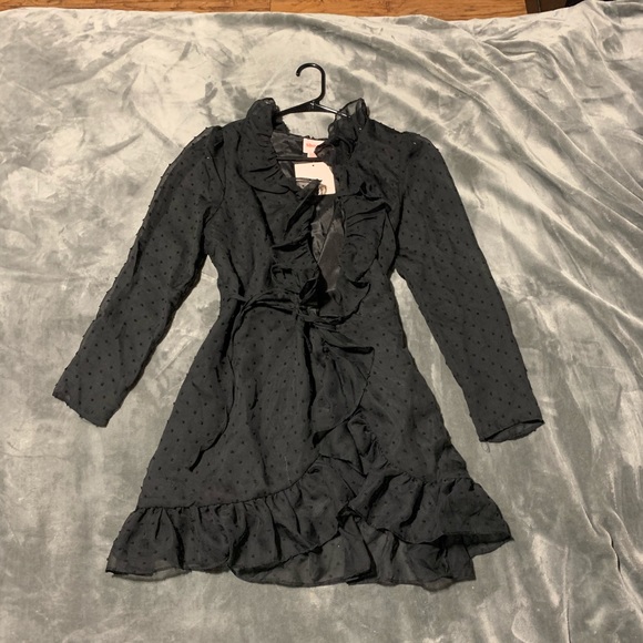 Black Wrap Dress - Picture 1 of 2